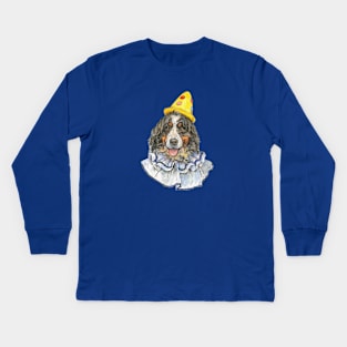 Berner Clown in Yellow Polka Dot Hat Kids Long Sleeve T-Shirt